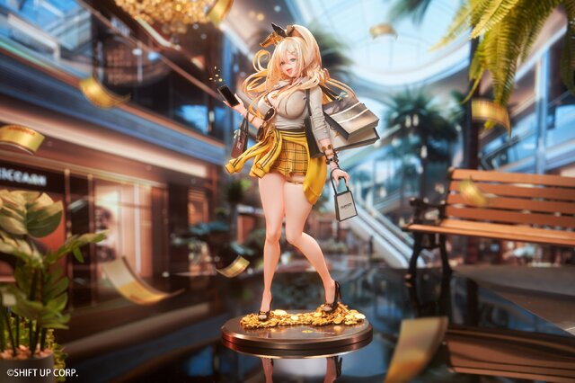 魅惑の金髪ギャル！『勝利の女神：NIKKE』より「ルピー」のフィギュアがお披露目―ショッピングバッグや輝くアサルトライフルまでしっかり再現