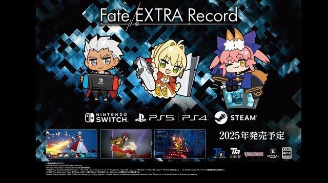 『Fate/EXTRA Record』スイッチ/PS5/PS4/Steam向けに2025年発売決定！ゲームプレイを収めた最新映像も公開