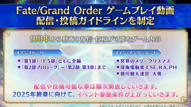 『FGO』「第2部 終章」は2025年に！「意外と早く、はないと思います」「イベント参加条件が上がる」などカノウ氏が発言