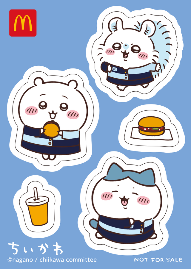 ハッピーセット「ちいかわ」が8月30日発売！マクドナルドの歴代制服を着て、笑顔で接客する姿にキュン