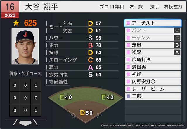 『プロ野球スピリッツ2024-2025』の大谷翔平選手が強すぎる…！現役選手最高のパワー、盗塁は当初「C」も、活躍受けて唯一無二の「A」査定に