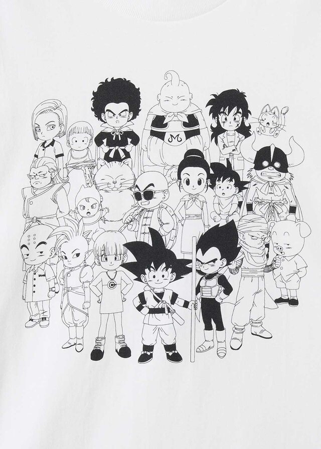 「ドラゴンボールDAIMA」TシャツがグラニフにてWEB先行予約受付中！小さくなったお馴染みの仲間たちを線画でシンプルにデザイン