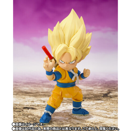 「ドラゴンボールDAIMA」より「スーパーサイヤ人孫悟空(ミニ)」がアクションフィギュア化！如意棒や“ニヤリ顔”含む3種表情パーツなど付属