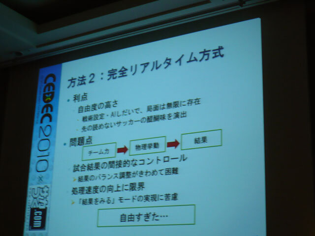 【CEDEC 2010】『サカつく』のAIの謎が明かされる