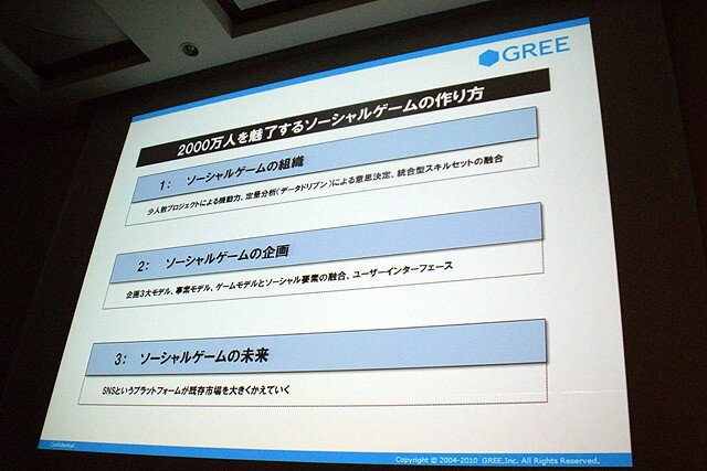 【CEDEC 2010】2000万人を魅了するソーシャルゲームの作り方