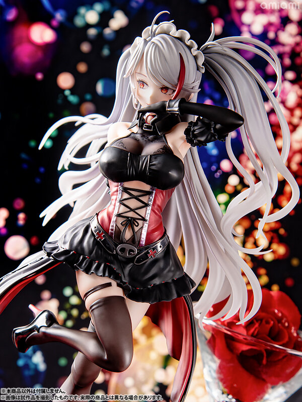 悪戯っぽく微笑む口元から舌先がチラリ…『アズレン』より「プリンツ・オイゲン：この夜に酔いしれ」フィギュアがクールでミステリアス