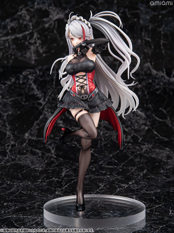 悪戯っぽく微笑む口元から舌先がチラリ…『アズレン』より「プリンツ・オイゲン：この夜に酔いしれ」フィギュアがクールでミステリアス