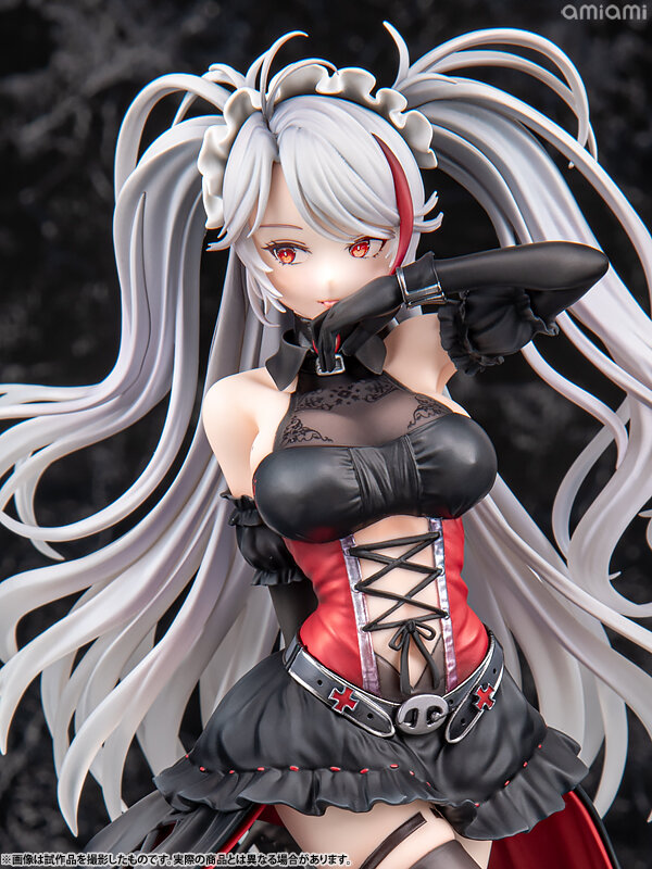 悪戯っぽく微笑む口元から舌先がチラリ…『アズレン』より「プリンツ・オイゲン：この夜に酔いしれ」フィギュアがクールでミステリアス