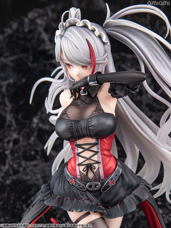 悪戯っぽく微笑む口元から舌先がチラリ…『アズレン』より「プリンツ・オイゲン：この夜に酔いしれ」フィギュアがクールでミステリアス