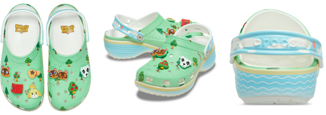 足元が『どうぶつの森』の無人島に！「クロックス」コラボが遊び心満載、取り外し可能なジビッツチャームにはたぬきちやとたけけも