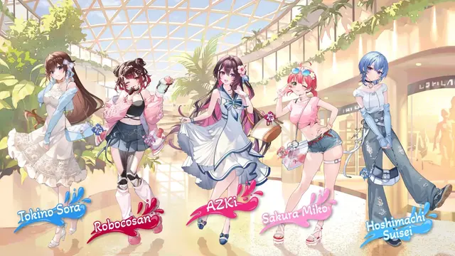 「ホロナツパラダイス」各メンバーの描き下ろし衣装。