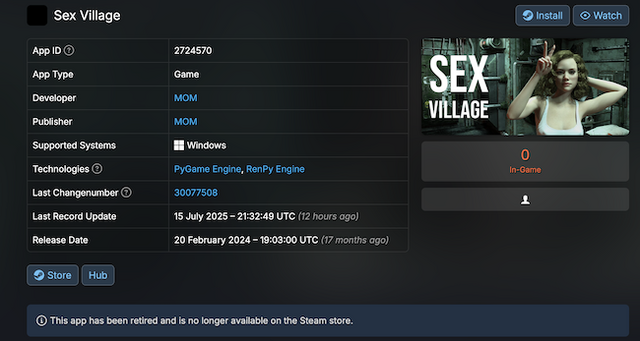 Steam「特定の成人向けコンテンツ」を早速制限。ガイドライン更新に伴いルール違反のゲーム削除
