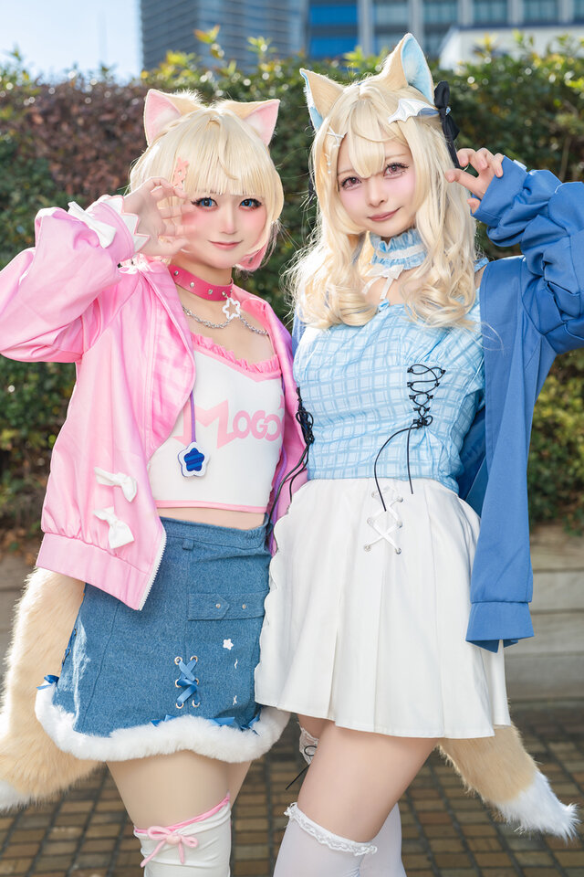 「ホロライブ」モココ・アビスガード/るう、(X:@ruu_cos0)フワワ・アビスガード/さあや(X:@lapin__plume)