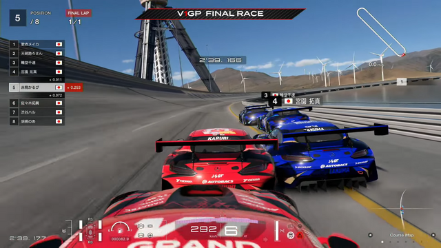 「V1 GRAND PRIX」優勝は宮園拓真コーチ率いるTEAM BLUE!最後はホロライブ・輪堂千速がクラッシュするハプニングが起こるも圧倒的な走りで王者に立つ