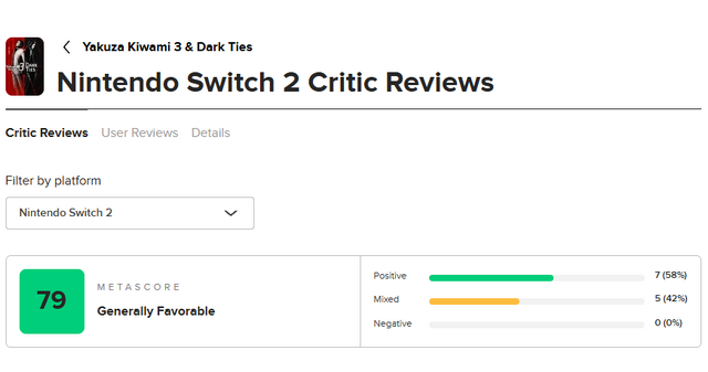 『龍が如く 極３ / ３外伝 Dark Ties』メタスコア75点でスタート。新たなバトル＆峯の描写が高評価