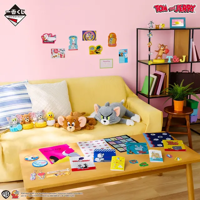 「トムとジェリー」新作一番くじの全ラインナップ公開！くったりポーズのぬいぐるみや、飛び出したハートが光るフィギュアなどがズラリ