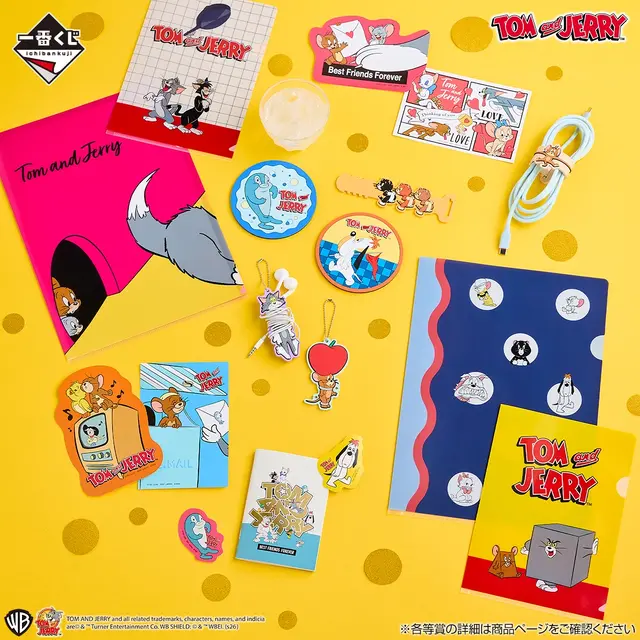「トムとジェリー」新作一番くじの全ラインナップ公開！くったりポーズのぬいぐるみや、飛び出したハートが光るフィギュアなどがズラリ