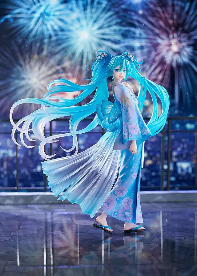 「初音ミク」が花火&ドローンショーのメインビジュアルで立体化！クリアパーツ使用のツインテールと大きく広がる帯が幻想的