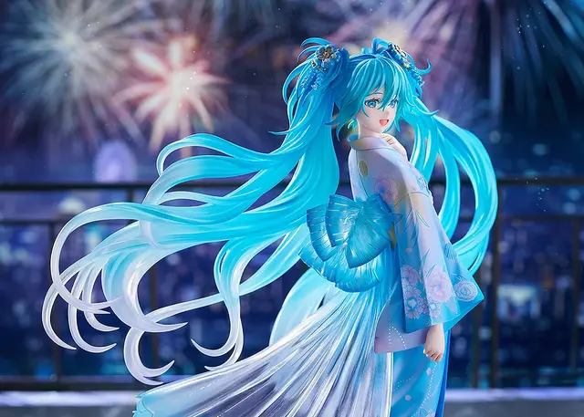 「初音ミク」が花火&ドローンショーのメインビジュアルで立体化！クリアパーツ使用のツインテールと大きく広がる帯が幻想的