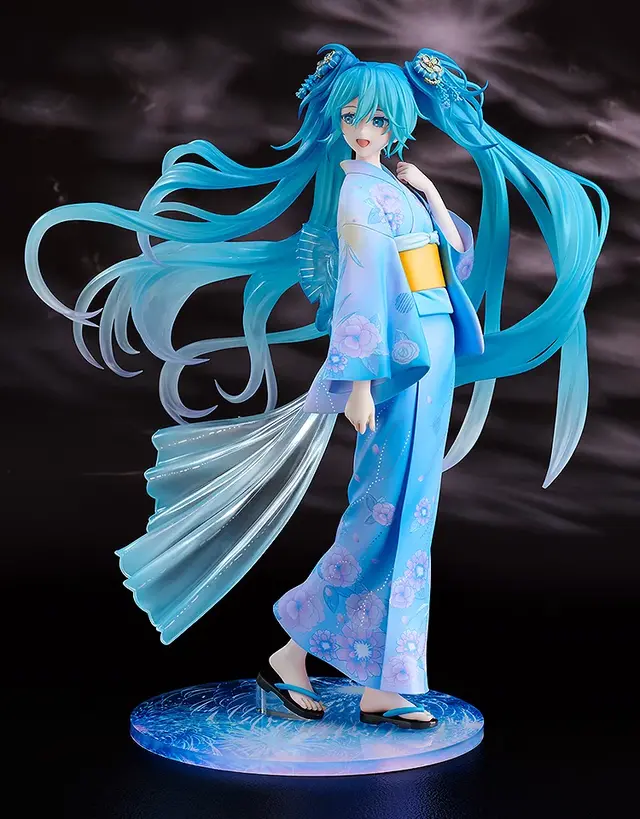 「初音ミク」が花火&ドローンショーのメインビジュアルで立体化！クリアパーツ使用のツインテールと大きく広がる帯が幻想的