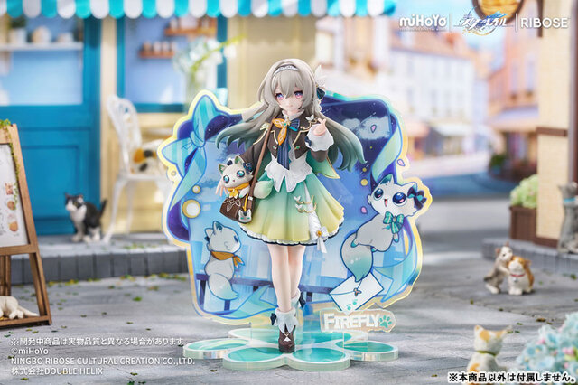 『崩壊：スターレイル』ホタルが可愛い“ちびねこシリーズ”フィギュアに！ 専用アクリルスタンドの背景付き台座も