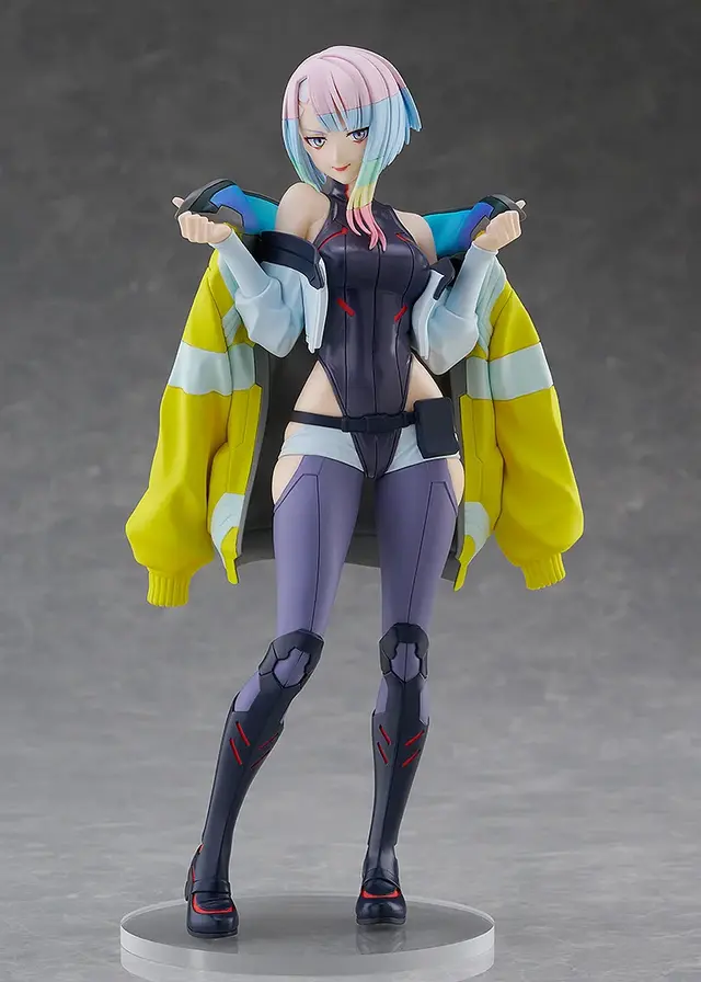 不敵な笑みが可愛い「サイバーパンク:エッジランナーズ」ルーシーのフィギュアが再販! デイビッドのジャケットを手にした姿に、アニメの記憶が蘇る