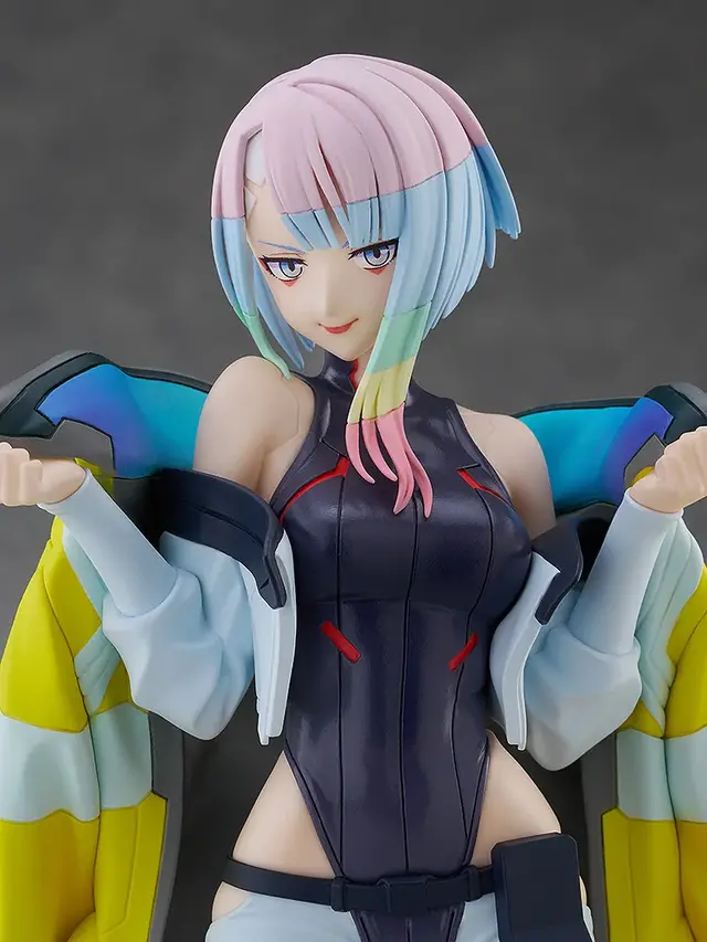 不敵な笑みが可愛い「サイバーパンク:エッジランナーズ」ルーシーのフィギュアが再販! デイビッドのジャケットを手にした姿に、アニメの記憶が蘇る