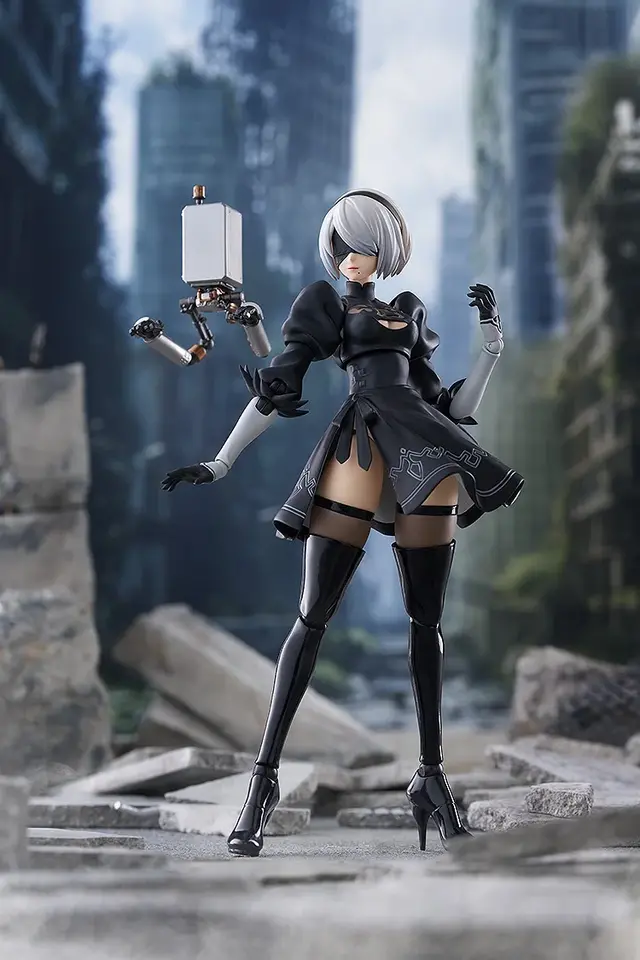 チラ見えする太もも…！アニメ『ニーア オートマタ』より「2B」の可動フィギュアが再販―ウィルス汚染顔や白の契約など付属パーツも豊富