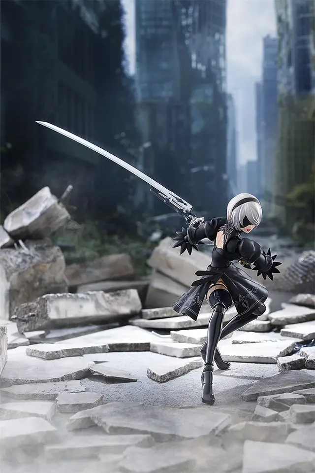チラ見えする太もも…！アニメ『ニーア オートマタ』より「2B」の可動フィギュアが再販―ウィルス汚染顔や白の契約など付属パーツも豊富