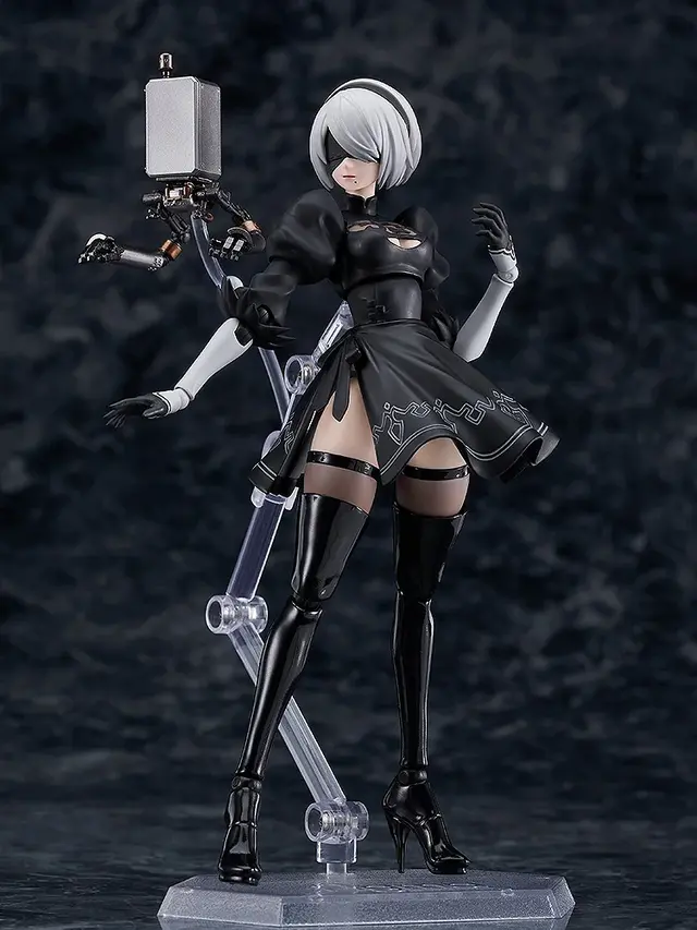 チラ見えする太もも…！アニメ『ニーア オートマタ』より「2B」の可動フィギュアが再販―ウィルス汚染顔や白の契約など付属パーツも豊富