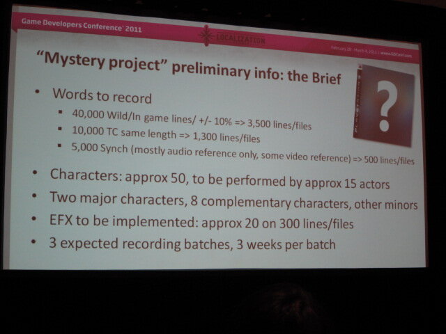 【GDC2011】多言語音声収録ミステリーツアー、5カ国のローカライズ担当者が語る効率の良い音声収録の方法論