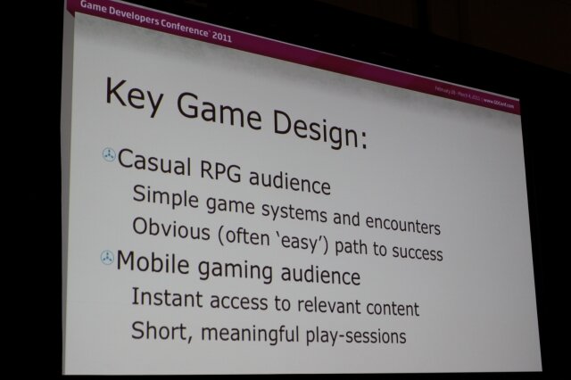 【GDC2011】本格的なMMORPGをスマートフォンで実現するための進化させるゲームデザイン