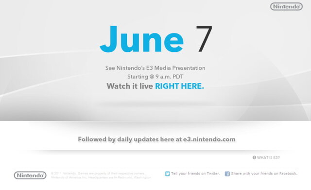 任天堂、E3の特設サイトをオープン・・・運命の日は6月8日 