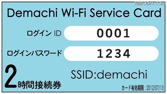 Demachi Wi-Fiサービスカード Demachi Wi-Fiサービスカード