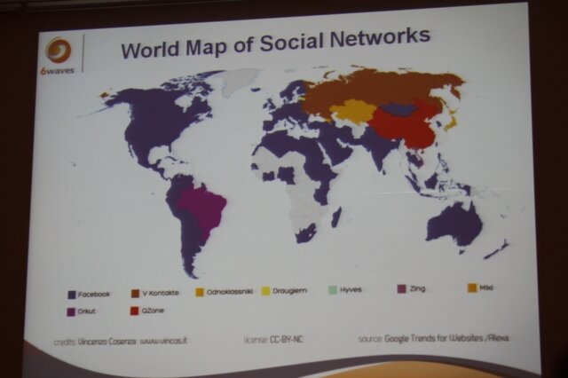 世界のSNSの分布