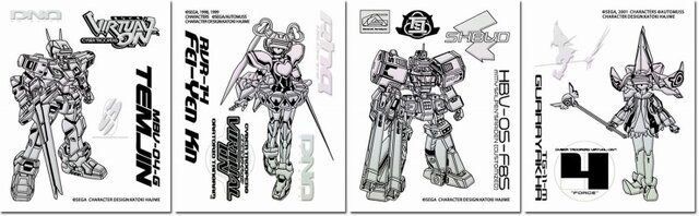 「電脳戦機バーチャロン」シリーズ 蒔絵シール（4種）