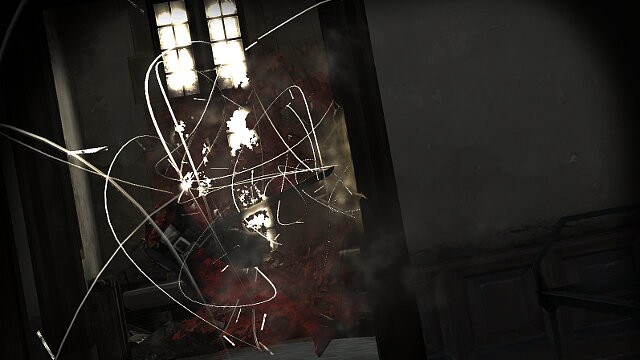 敵をバラバラに切り刻むスプリングレーザーをはじめ海外版と同じゴア表現が見られる。