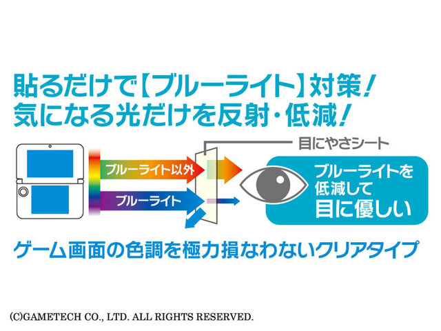 青色光カットで目の疲労を軽減、携帯ゲーム機用液晶保護シート「目にやさシート」シリーズ発売