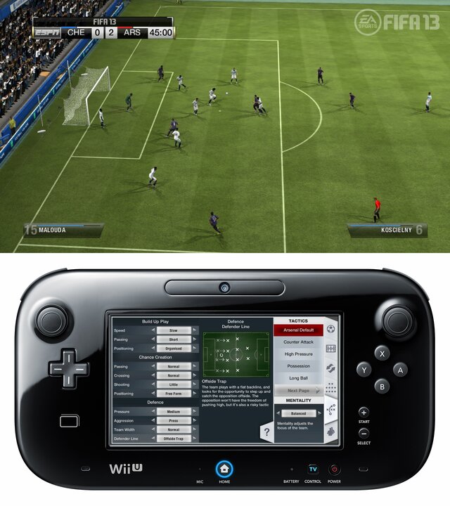 Wii U版『FIFA 13 ワールドクラスサッカー』GamePadを最大限活用したプレイを紹介