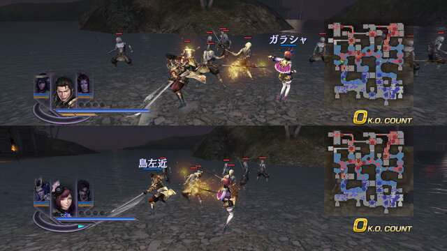 二人協力プレイ時のTV2画面分割