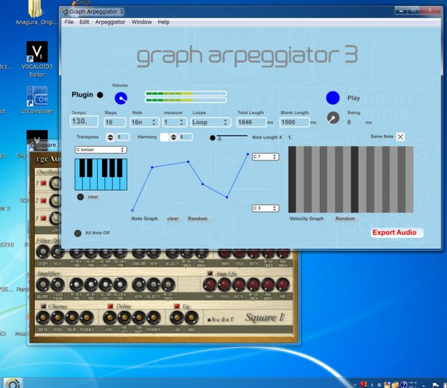 「Graph Arpeggiator 3」（Mac版）※画面は開発中のものです