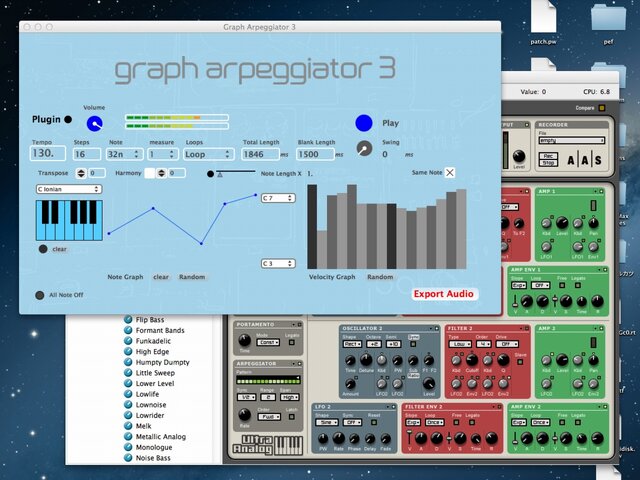 「Graph Arpeggiator 3」（Mac版）※画面は開発中のものです