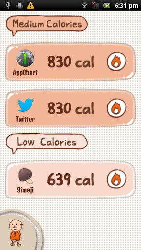 重いアプリはカロリーが高く、消すとおじさんが育つ。スマホは軽くなる