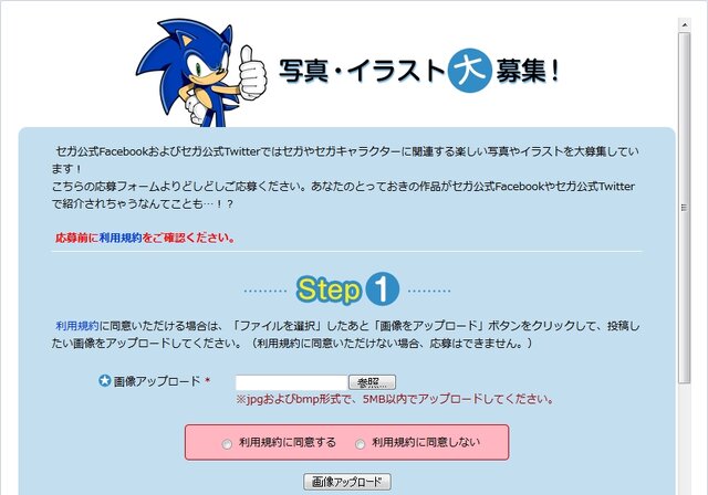 セガでは、写真やイラストを募集しています