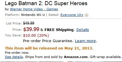 Wii U版『LEGO Batman 2』発売日が5月21日決定か？複数店舗に情報が掲載