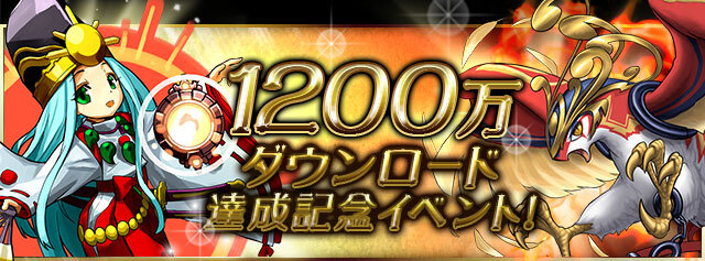 1,200万ダウンロード達成記念ロゴバナー