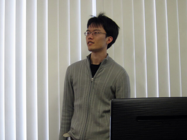 『オスクル・リフト』について語る加島直弥君（名古屋大学）