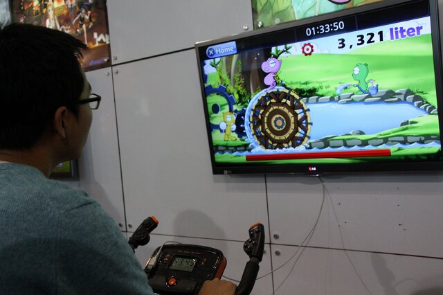 【G-STAR 2013】Sports＋Game！様々なデバイスとスポーツ用品を繋げるAmusewayブースレポート ― 対応ゲームにはケロロ軍曹の姿も