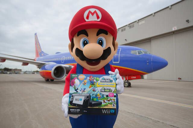 マリオがサウスウエスト航空の利用者にWii Uをサプライズプレゼント