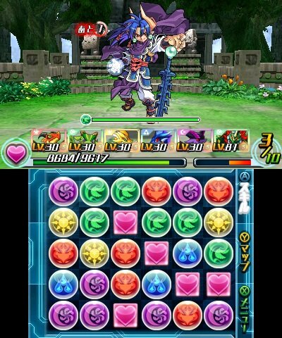 『パズドラＺ』×『神羅万象チョコ』灼炎のアポロ_バトル画面